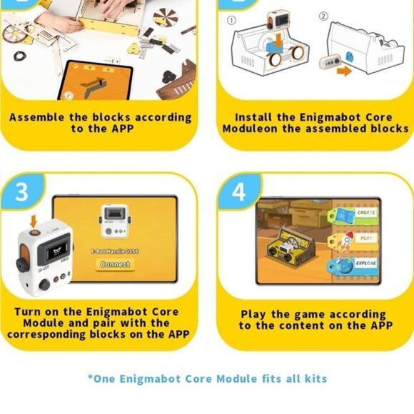 Enigmabot Educational Games Building Blocks Arcade Kit Two-Player Interactive - Picture 3 of 6
